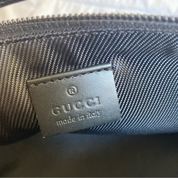 GUCCI Black Pouchette Monogram Mini Shoulder baguette handbag Y2K bag purse - Picture 12 of 16